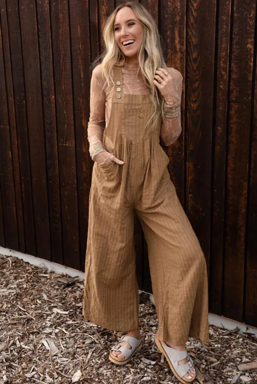 Tan Overall Jumpsuit