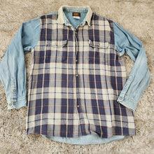  Faded Glory Vintage Denim, Corduroy and Flannel Blue Button Down Size Large