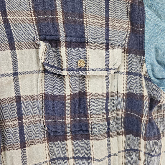 Faded Glory Vintage Denim, Corduroy and Flannel Blue Button Down Size Large