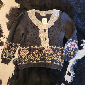 Sweater Loft New York Vintage Lace Trim Sweater Size Medium