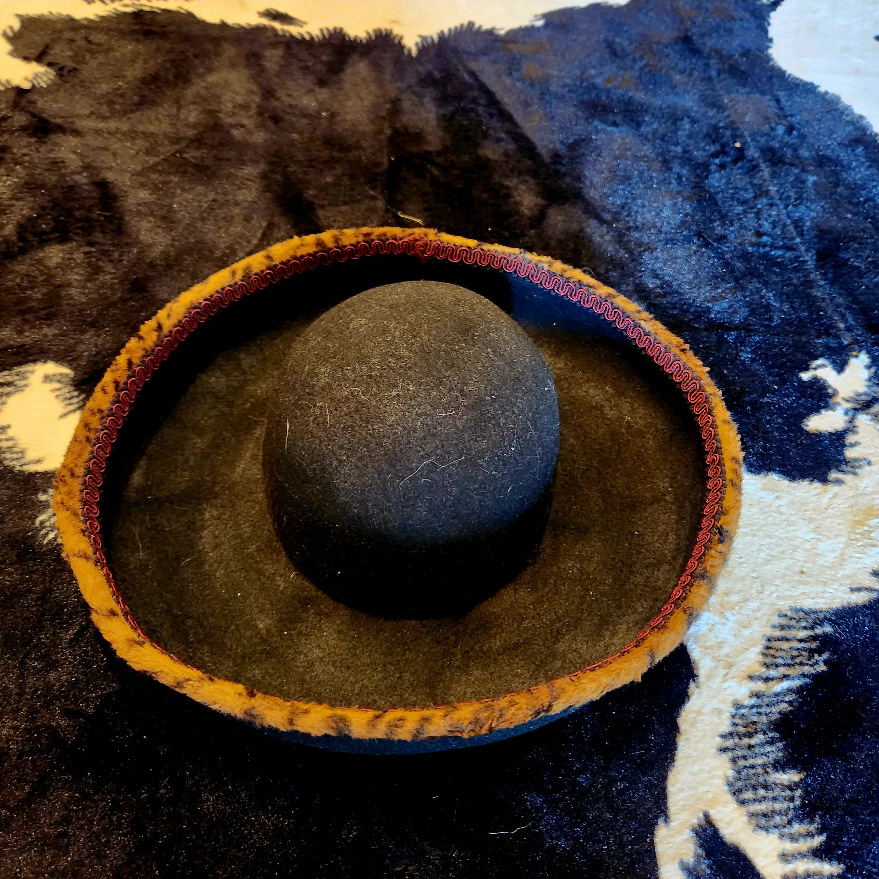 Whittall & Shon Vintage Bollman 100% Wool Felt Leopard Print Trim Church Hat  Vintage Vibes Boutique   