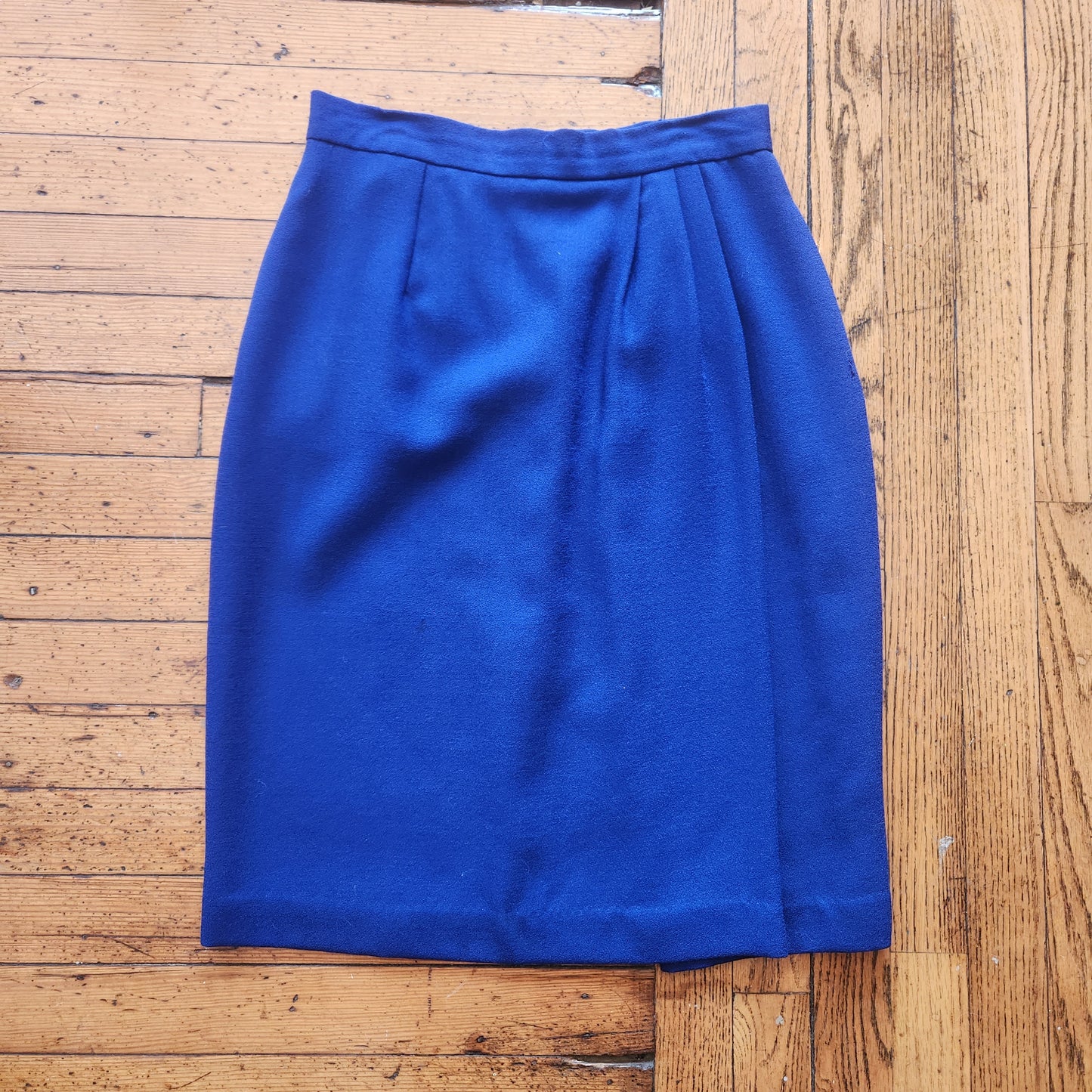 Pappagallo Vintage Cobalt Blue Wool Pencil Skirt Size 8  Vintage Vibes Boutique   