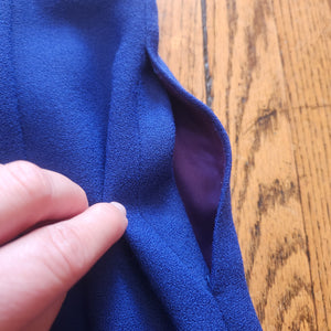 Pappagallo Vintage Cobalt Blue Wool Pencil Skirt Size 8