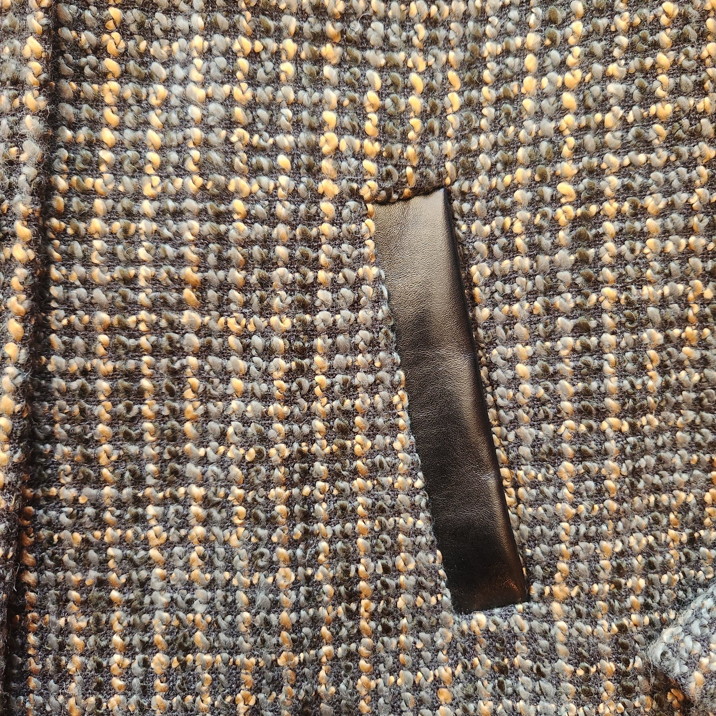 Pendleton Vintage Pleather Trim Tweed Blazer Jacket Green, Gold & Black Size 10  Vintage Vibes Boutique   