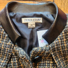 Pendleton Vintage Pleather Trim Tweed Blazer Jacket Green, Gold & Black Size 10  Vintage Vibes Boutique   