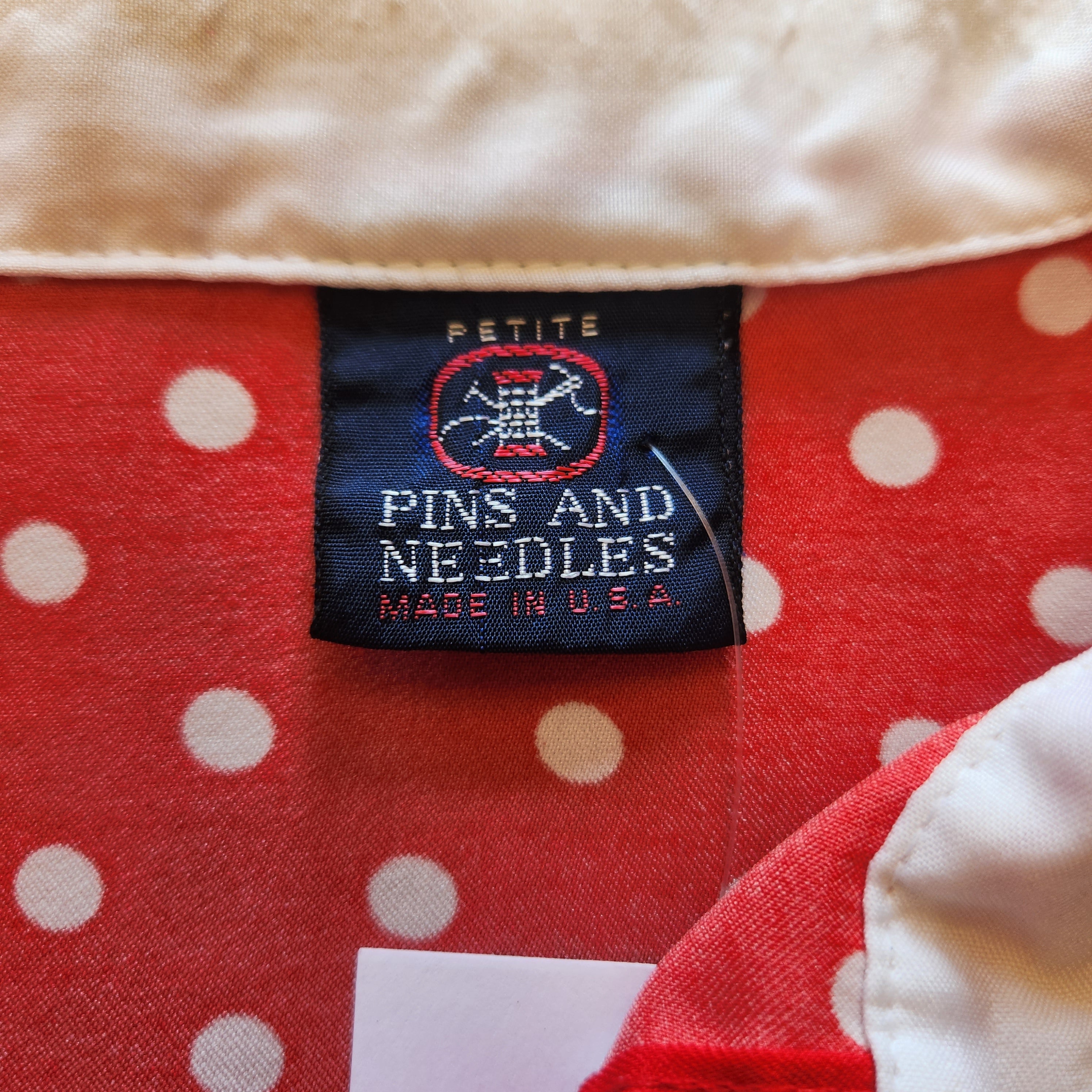 Pins and Needles Vintage Puff Sleeve Collared Polka Dot Shirt
