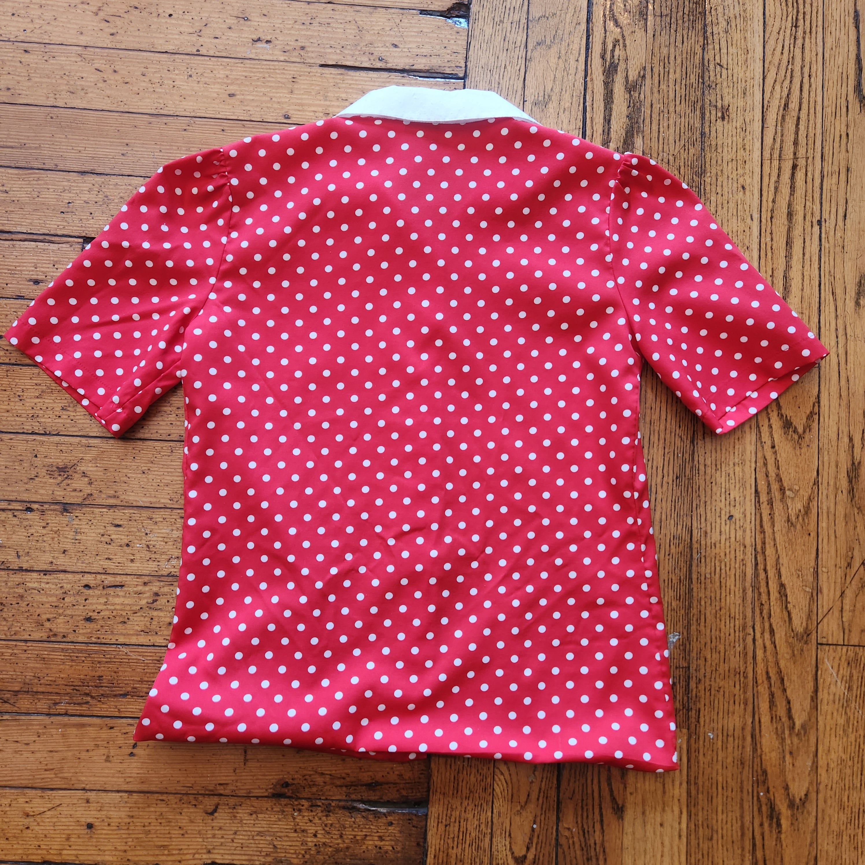 Pins and Needles Vintage Puff Sleeve Collared Polka Dot Shirt  Vintage Vibes Boutique   