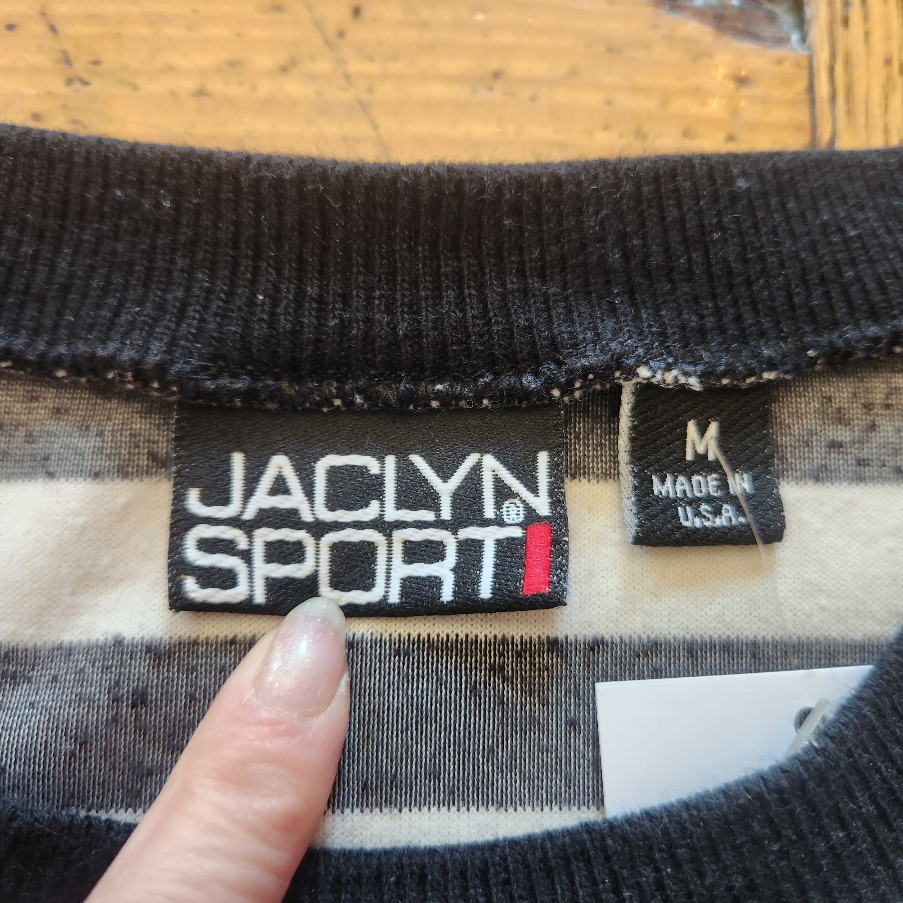 Jaclyn Sport Vintage 1990s Velour Long Sleeve Top Size Medium