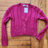 Fast Turn Vintage Cropped Cable Knit Cardigan Size Small