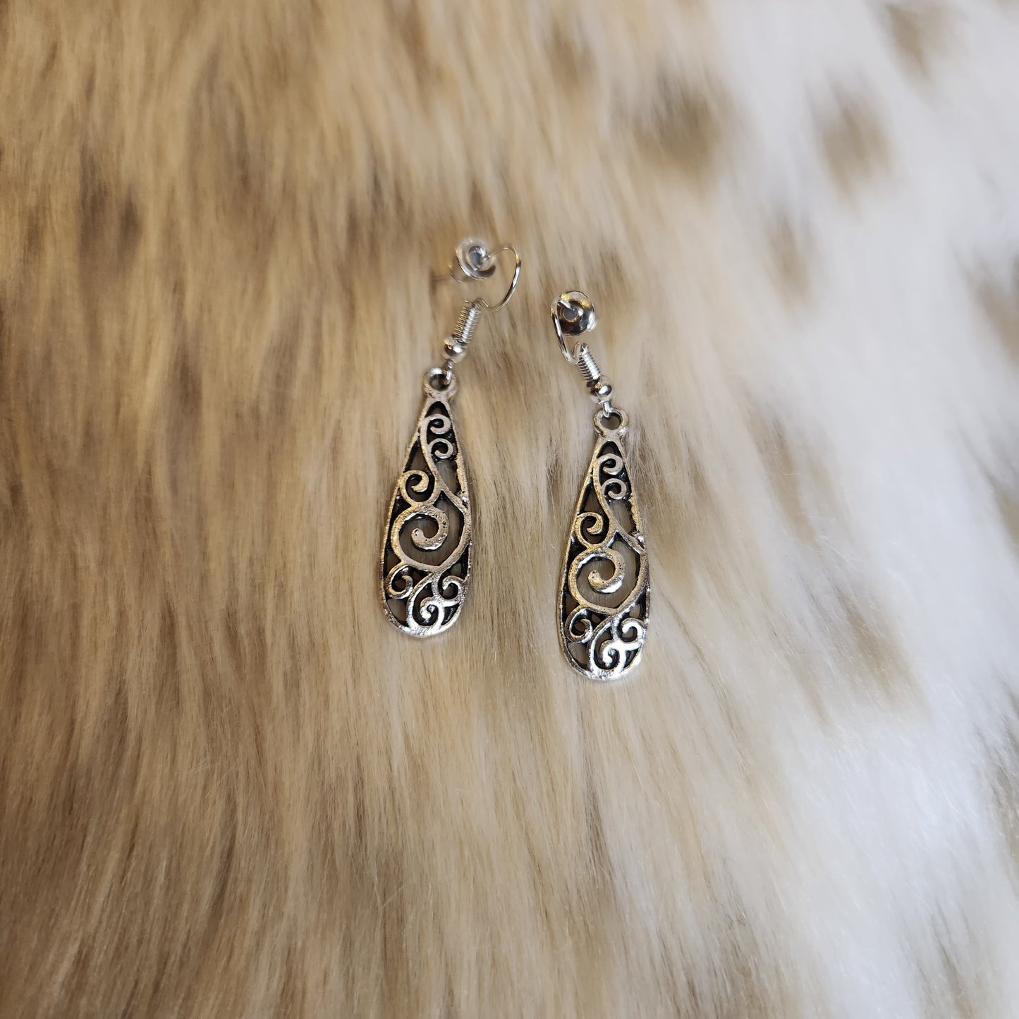 Swirl Tear Drop Earrings  Vintage Vibes Boutique   