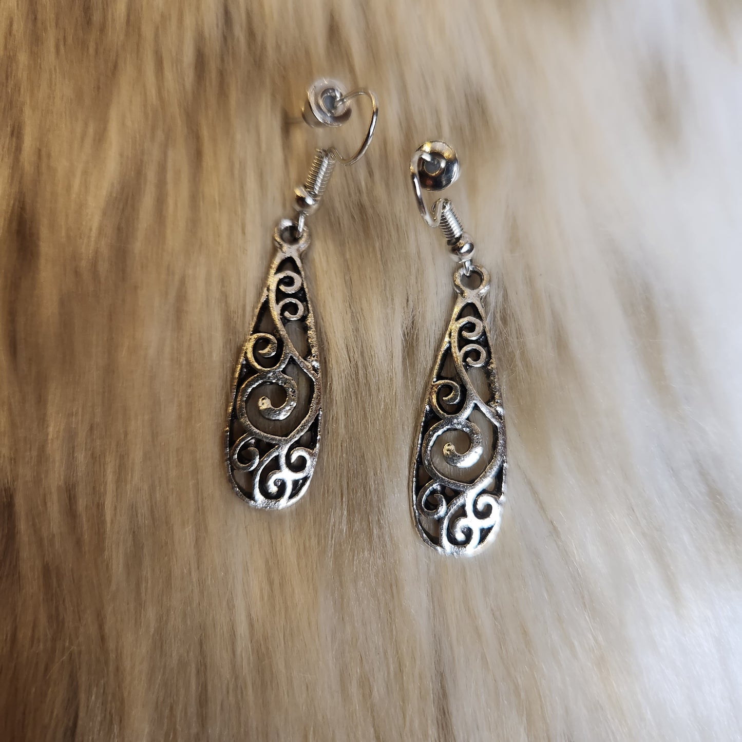 Swirl Tear Drop Earrings  Vintage Vibes Boutique   
