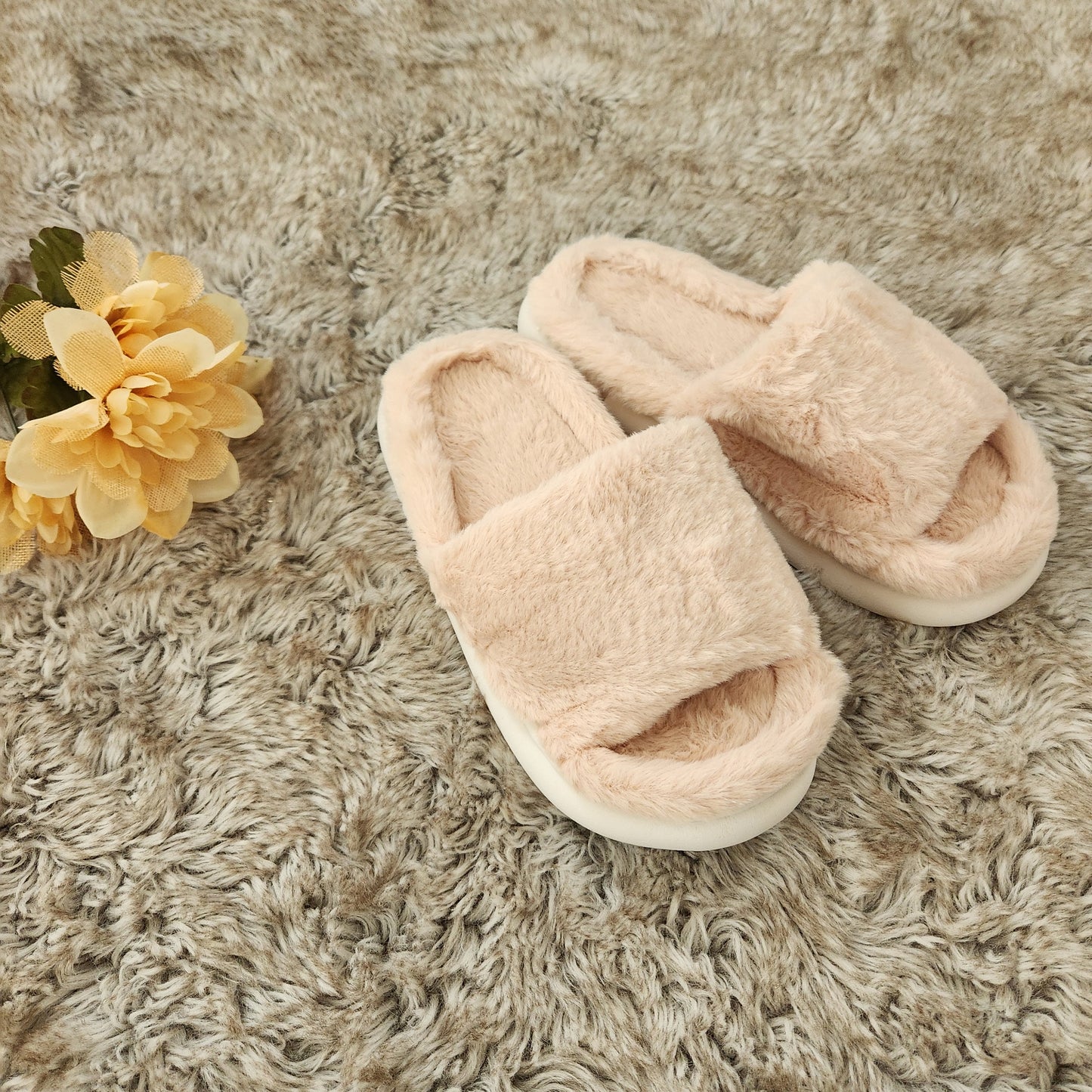 Tan Khloe Slides  Vintage Vibes Boutique   