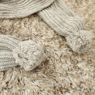 Gray Knit Pom Pom Scarf Winter Accessories Vintage Vibes 607