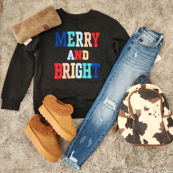 Merry & Bright Textured Sweatshirt