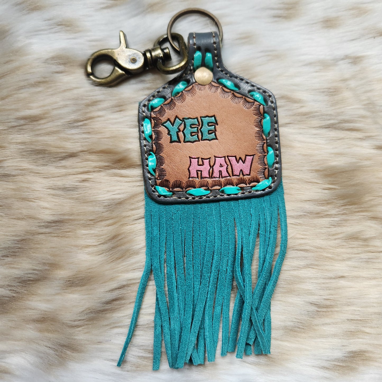 Yeehaw Fringe Keychain  Vintage Vibes Boutique   