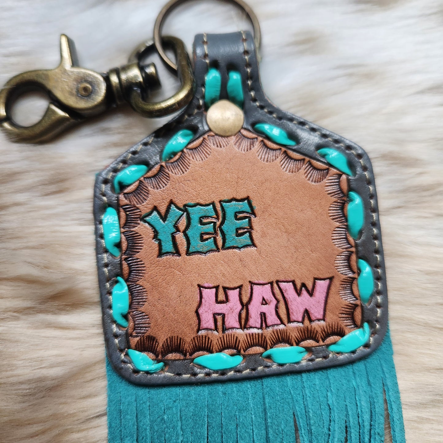 Yeehaw Fringe Keychain  Vintage Vibes Boutique   