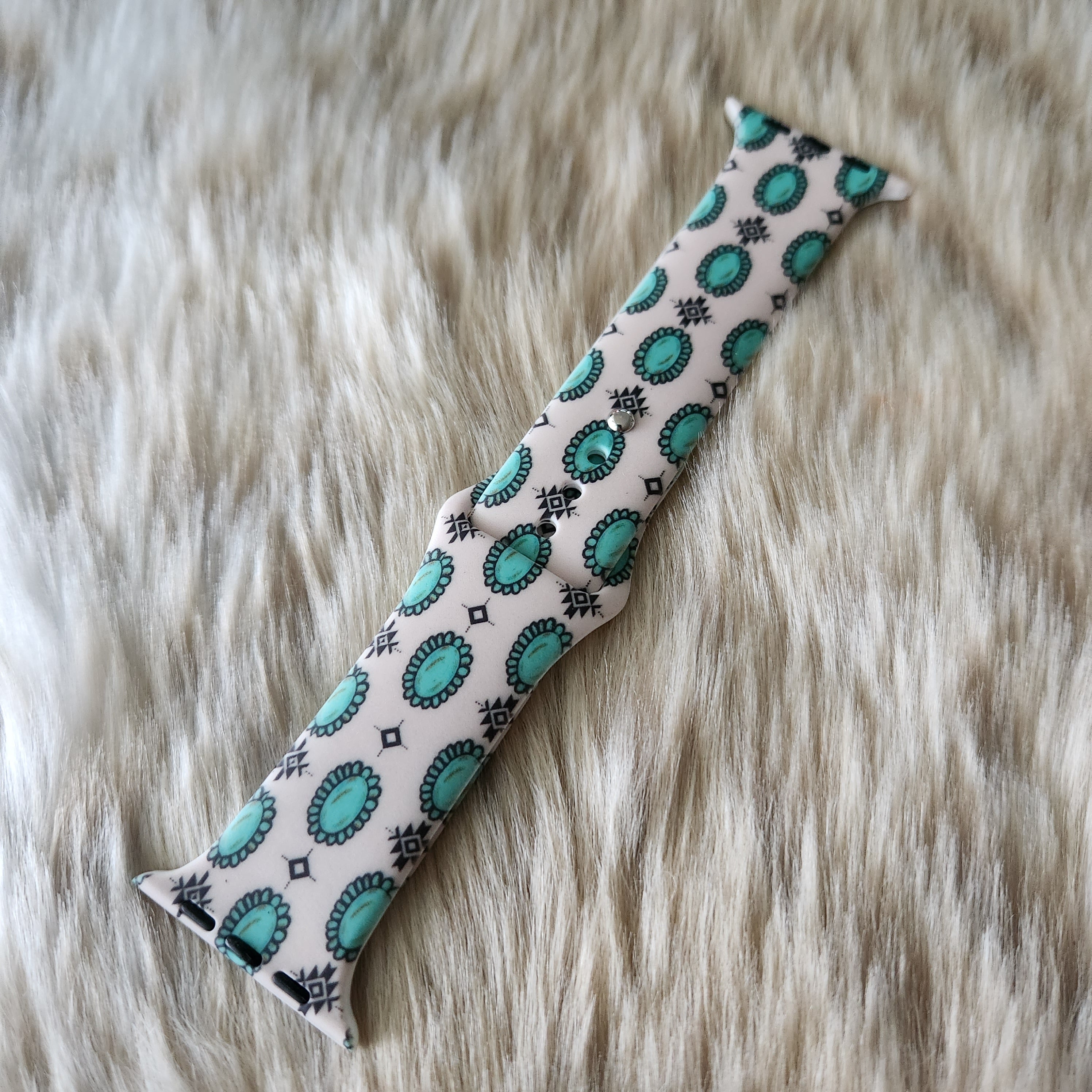 Western Apple Watch Bands Watchband Vintage Vibes Boutique White Aztec