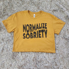 Normalize Sobriety Crop Top Graphic Tee Vintage Vibes Boutique