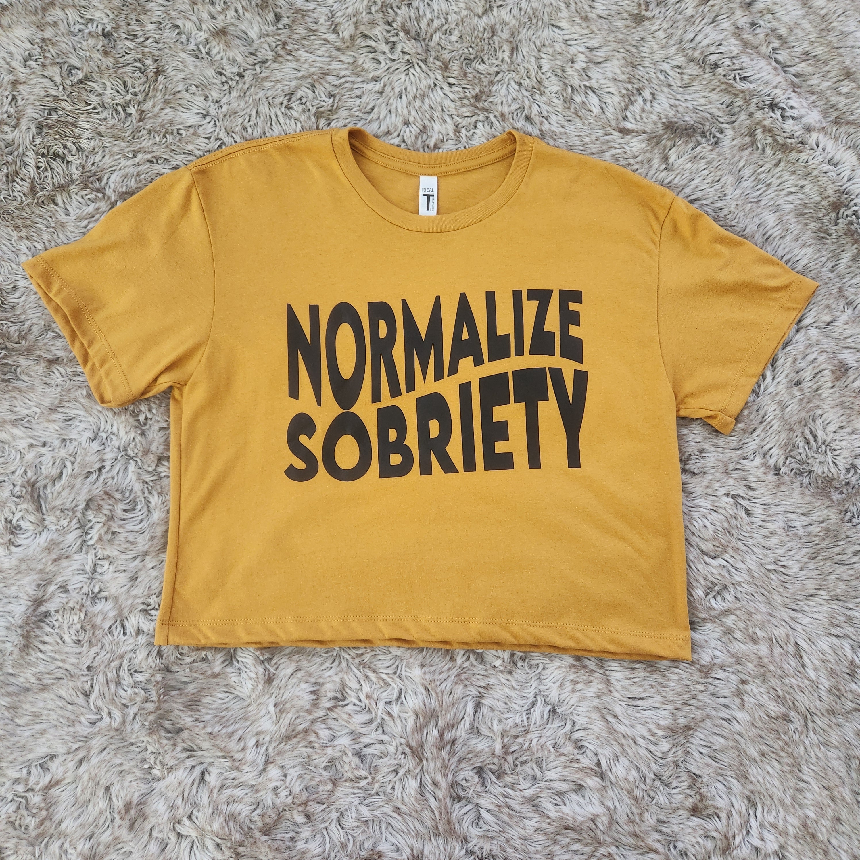 Normalize Sobriety Crop Top Graphic Tee Vintage Vibes Boutique