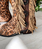 Rodeo Doll Fringe Boots in Leopard Western Boots Naughty Monkey