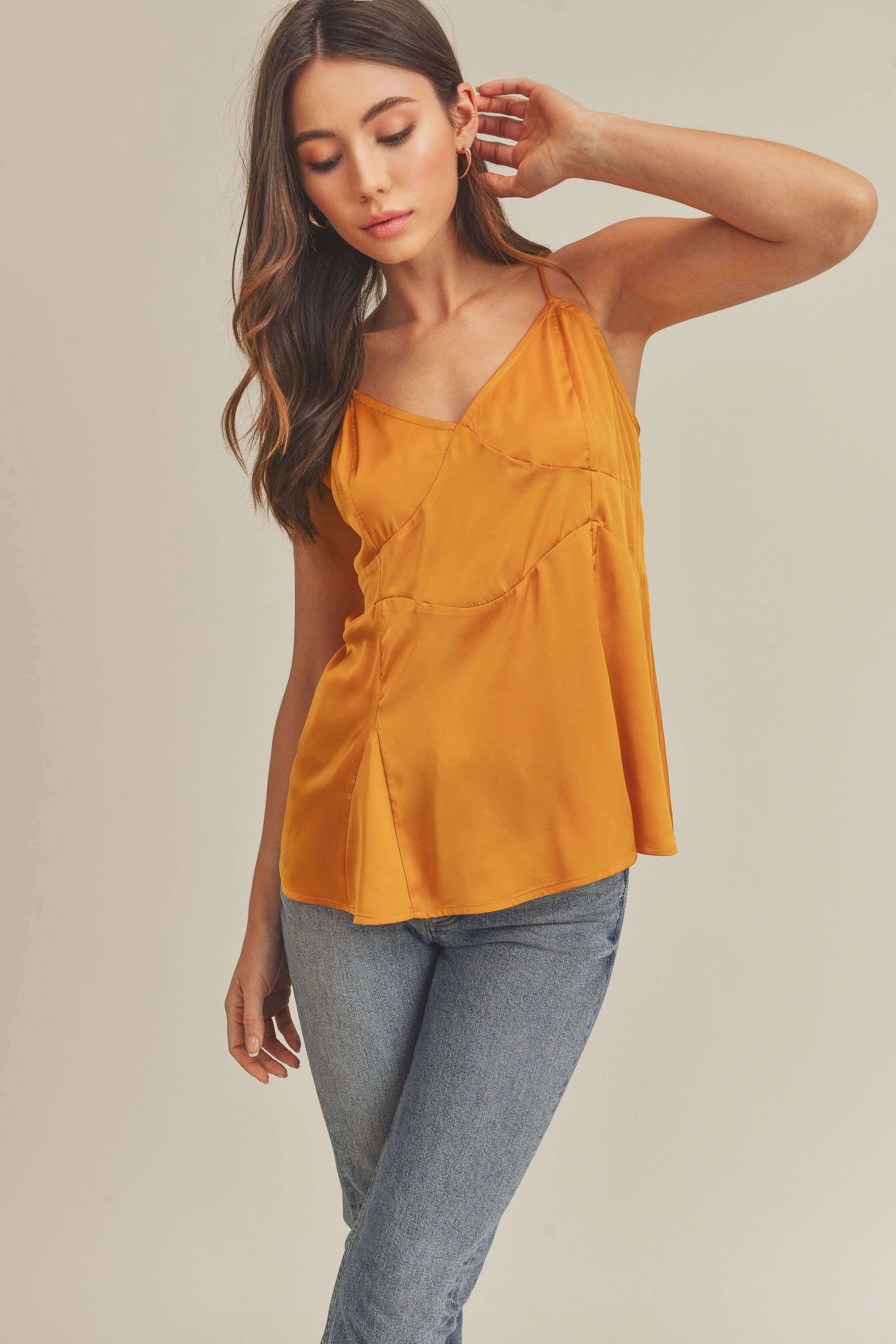 Solara Satin Tank Tank AEMI + CO