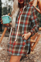 Hooded Plaid Mini Dress  Vintage Vibes Boutique   