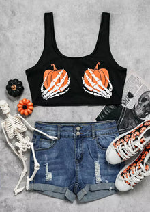  Pumpkins Crop Top  Vintage Vibes Boutique   