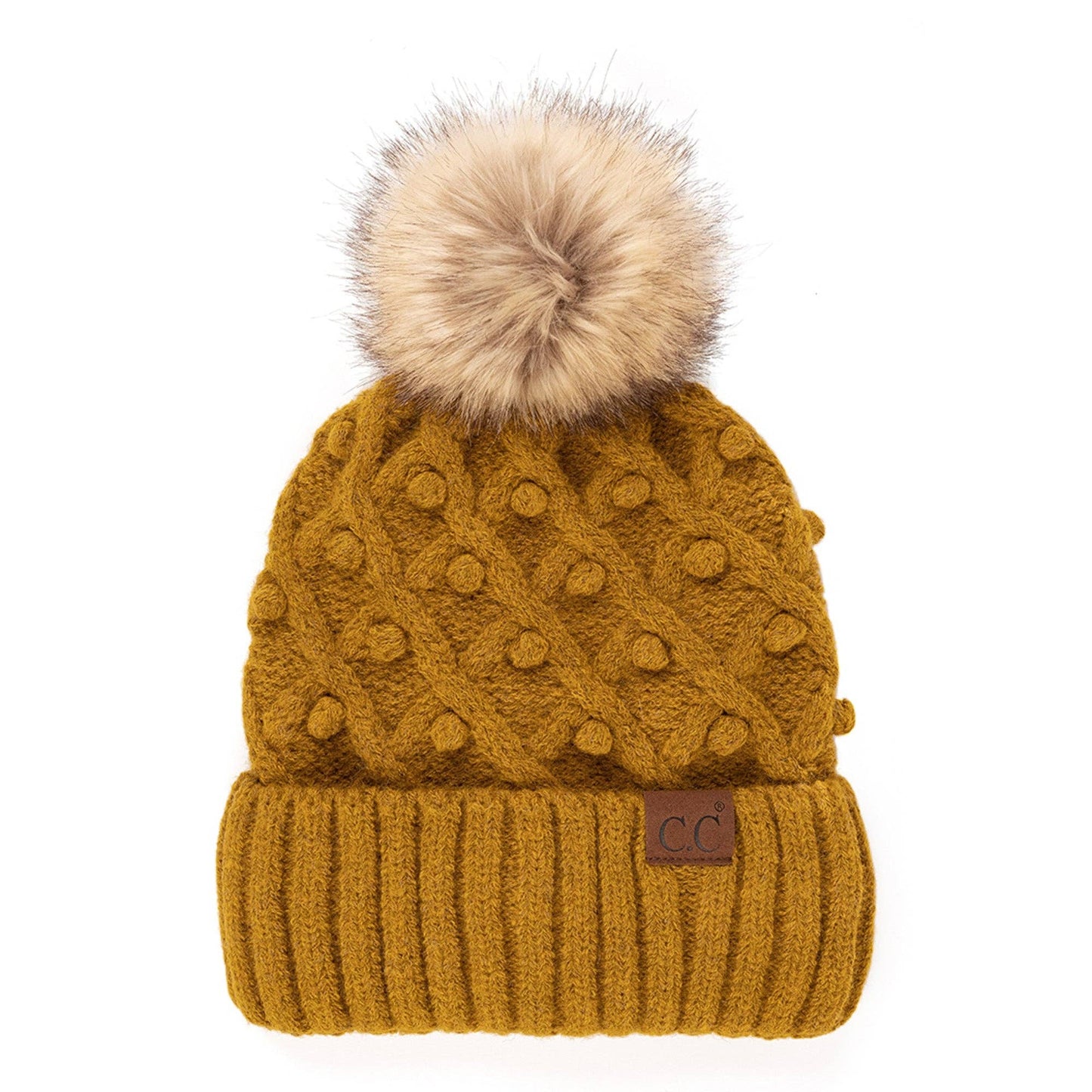 CC Crafted Pom Beanie CC Mustard