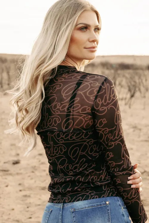 Reba Rodeo Top Mesh Top Vintage Vibes Boutique