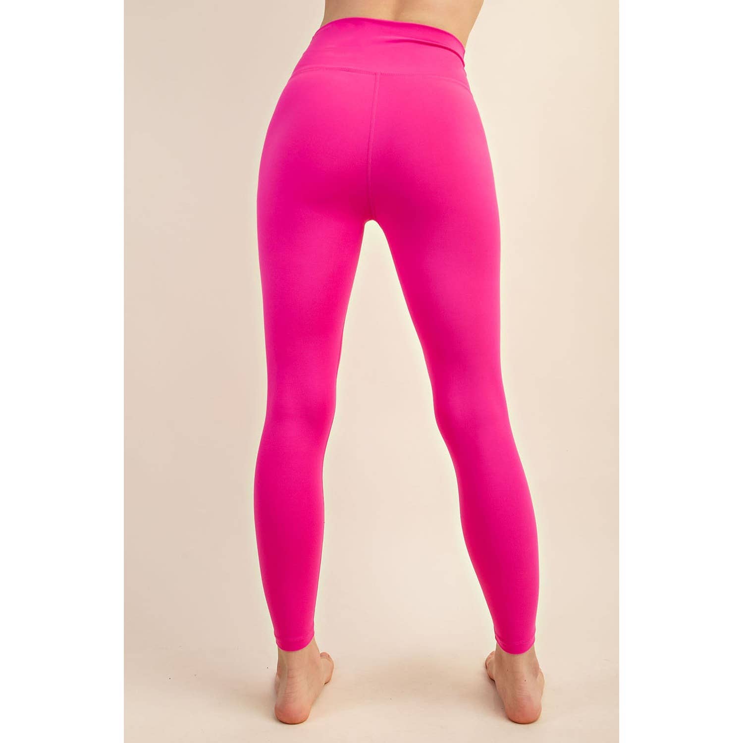 Luna V Waist Leggings-Pink Leggings Rae Mode