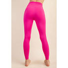 Luna V Waist Leggings-Pink Leggings Rae Mode