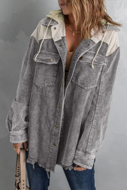 Hooded Corduroy Shacket  Vintage Vibes Boutique   