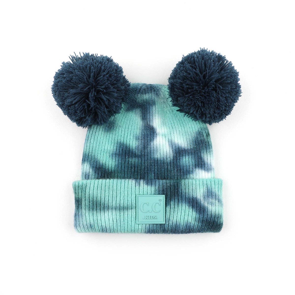 CC Kids 2 Pom Tie-Dye Beanie CC Deep Teal/Sea Green