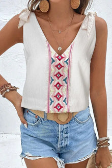  Embroidered Strip Tank  Vintage Vibes Boutique   