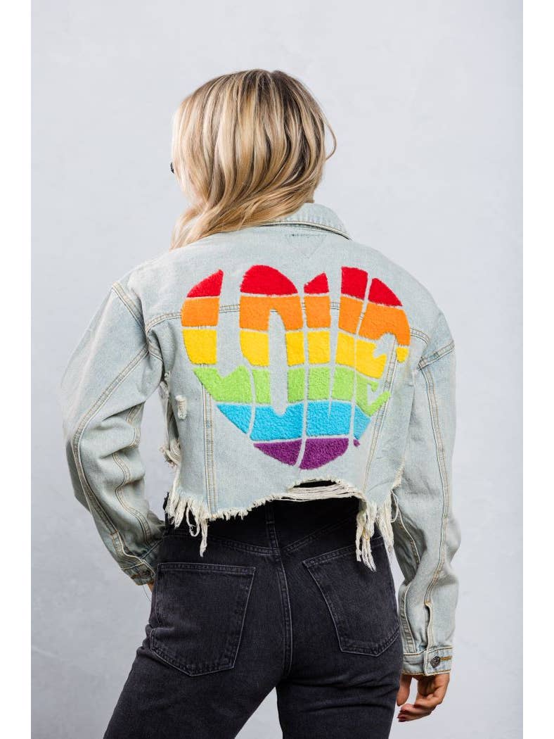 Pride Cropped Jacket  Vintage Vibes Boutique   