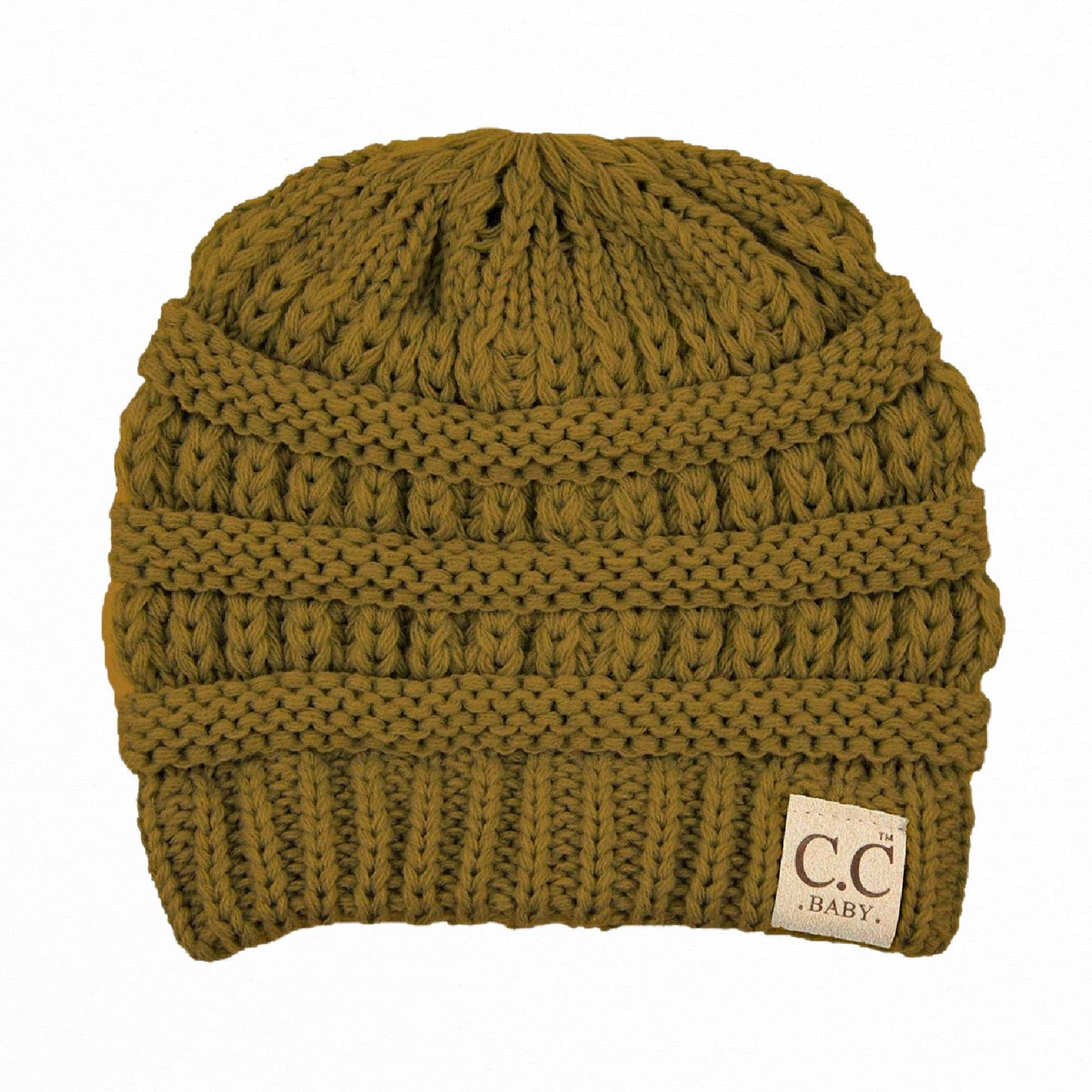 C.C Baby Beanie CC C.C BABY ® Tag || Fits Size NB - 9 Months || (Head Circumference 13" - 17") Olive