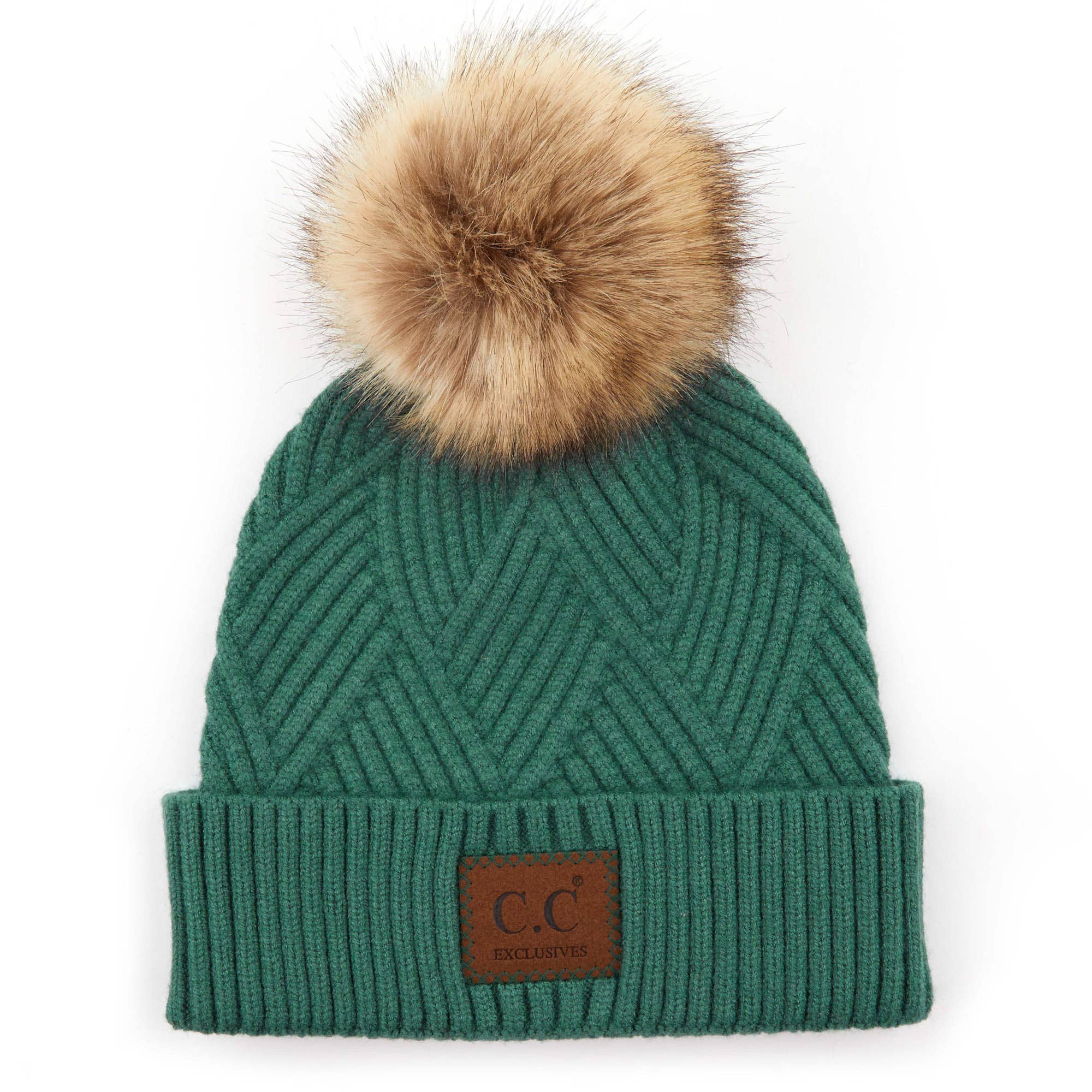 CC Criss-Cross Beanie Winter Hat CC Antique Sea Green