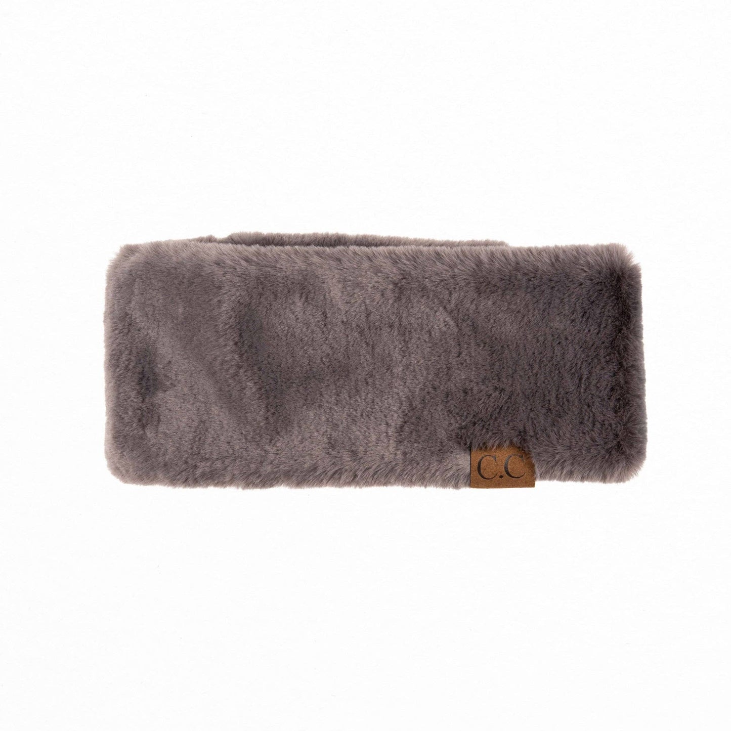 CC Faux Fur Headwrap CC Dark Melange Grey