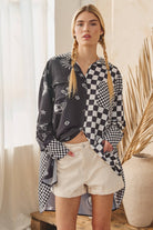 Checkered Forecast Shacket Shacket JADE BY JANE