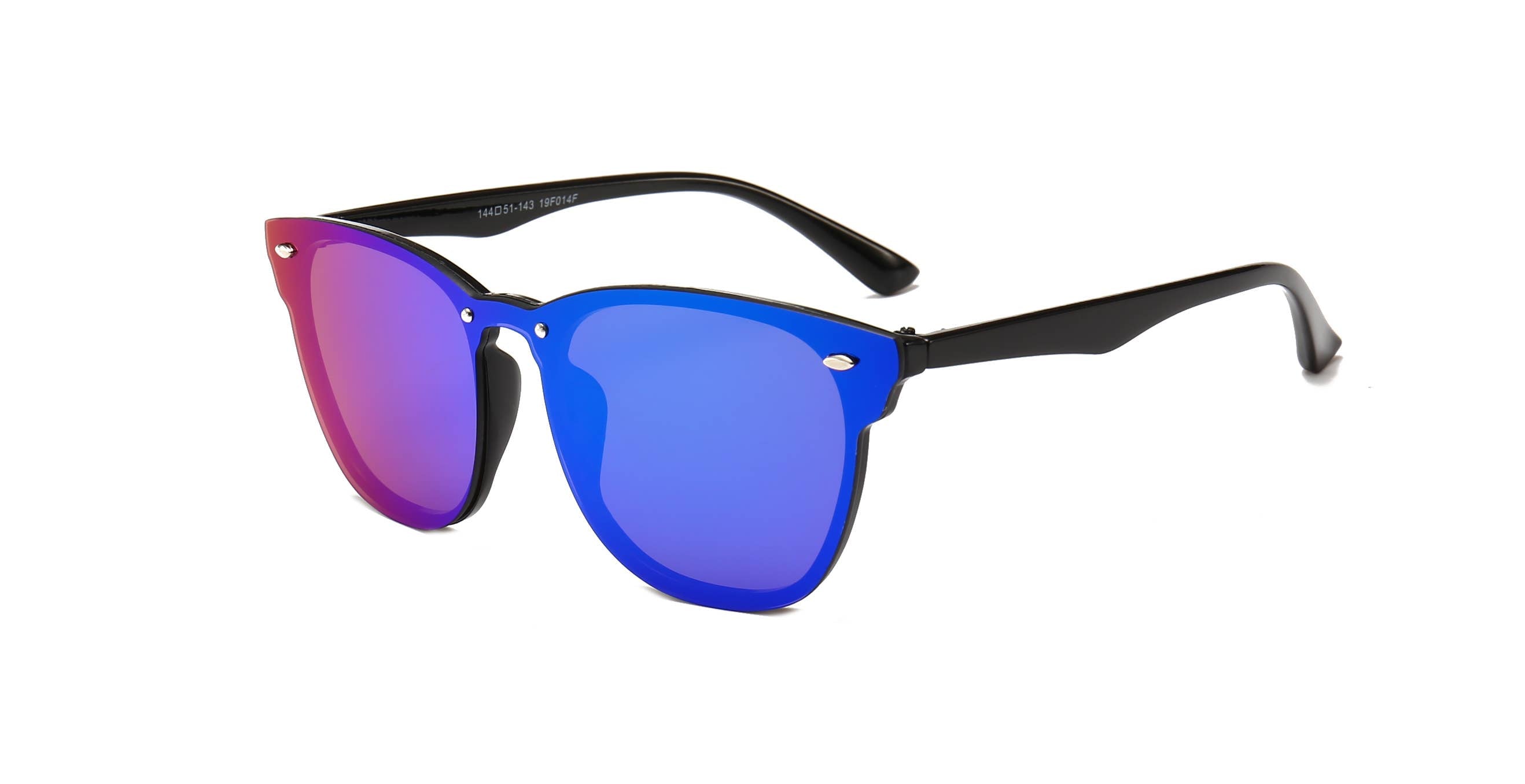 Unisex One Piece Mirrored Lens Sunglasses Sunglasses Trio Trading Purple