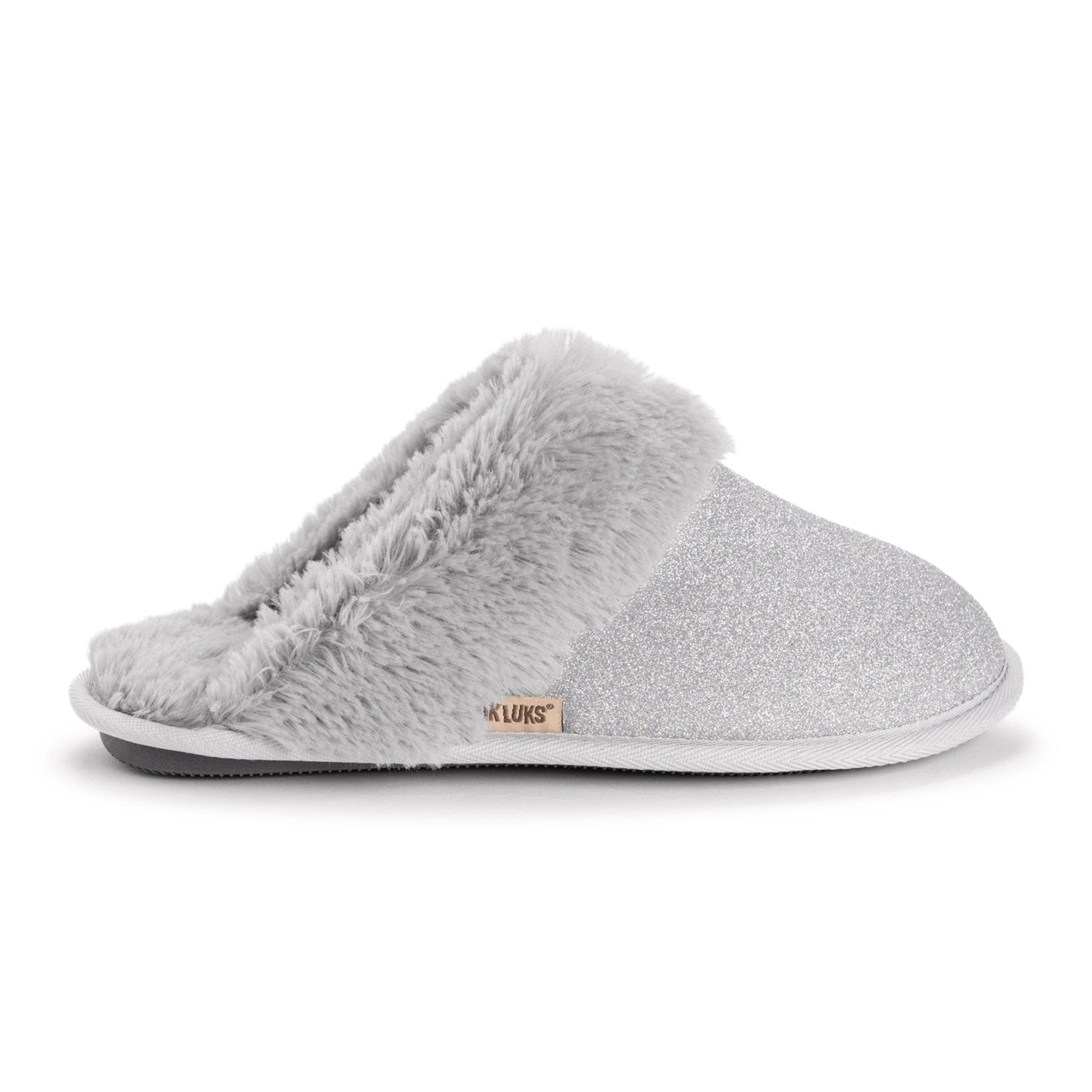 Muk Luks Sparkle Slippers Slippers Muk Luks M (7-8) Light Grey Sparkle