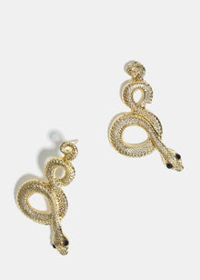  Gold Coiled Snake Earrings  Vintage Vibes Boutique   