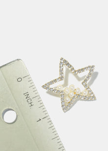  Rhinestone & Pearl Star Earrings  Vintage Vibes Boutique   