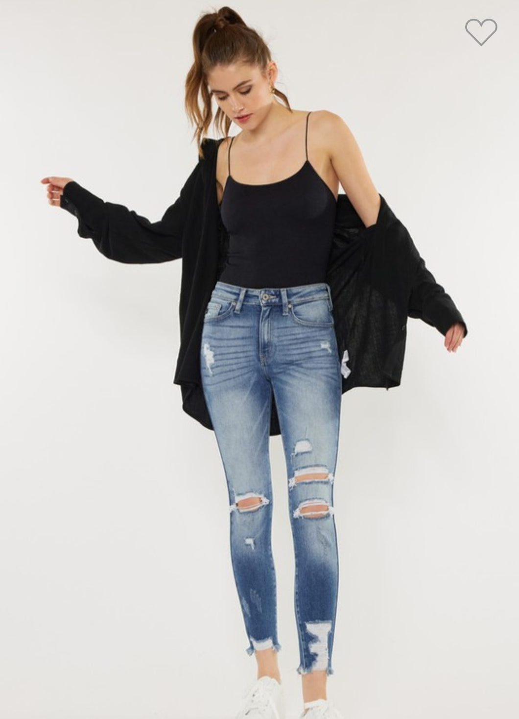  Romain Distressed Skinny Jeans  KanCan   