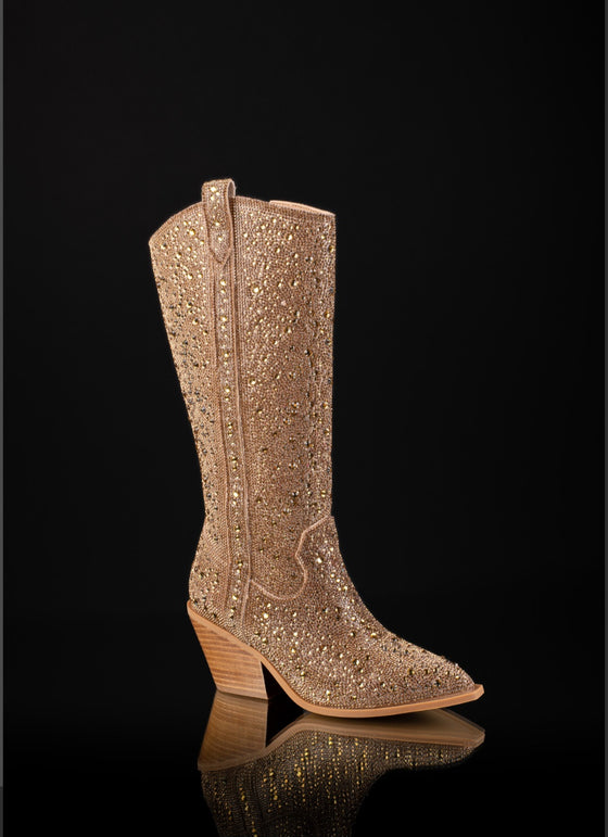 Glitzy Gold Rhinestone Boots  Corky's   