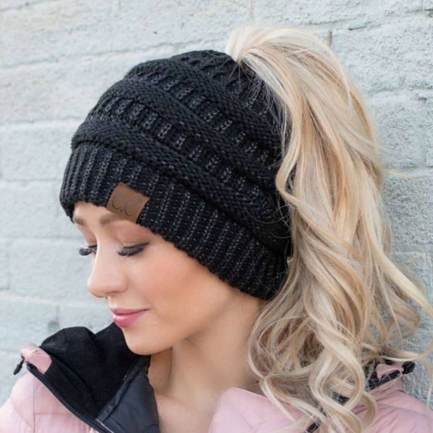 CC Bun Metallic Beanie CC