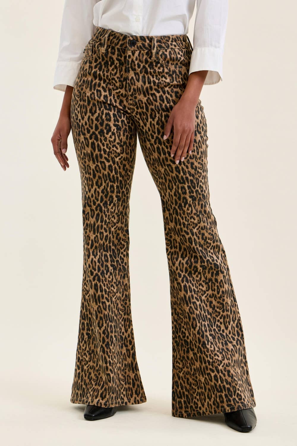 Stevie Leopard Jeans Flare Jeans Judy Blue Jeans