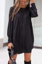 Black Bishop Sleeve Dress  Vintage Vibes Boutique   