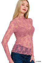 Layla Top Mesh Top Zenana Pink S
