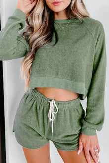  Green Fleece Loungewear Set  Vintage Vibes Boutique   